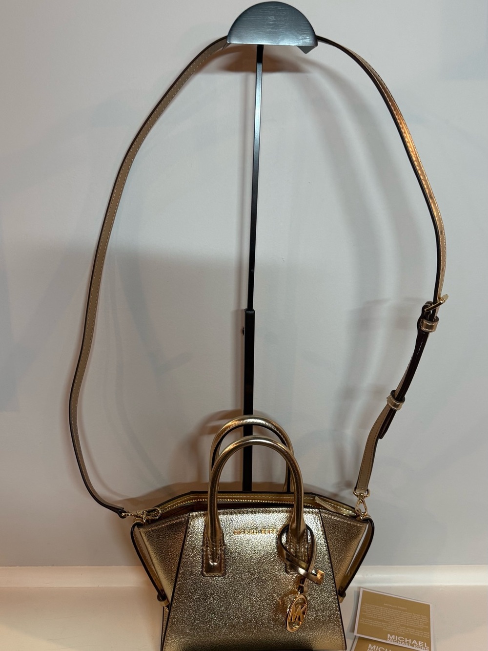 Avril Extra-Small Metallic Leather Satchel